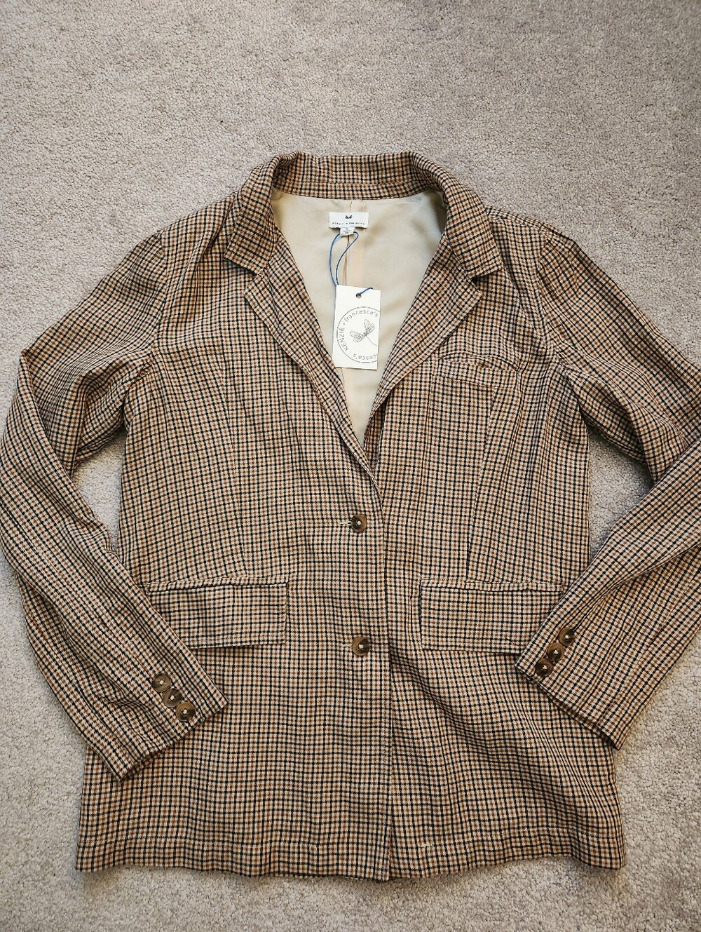 New Kenzie x Francesca's Plaid Oversized Blazer Small